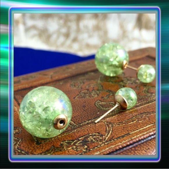 Jewelry - Green Double Stud Earrings